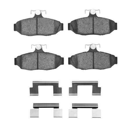 Dynamic Friction Co 3000 Semi-Metallic Brake Pads and Hardware Kit, Low Dust, 100% Copper Free, 100% Asbestos-free, Rear 1311-0545-01